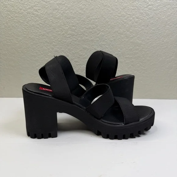 Union Bay Women’s Black Lucca Platform Chunky Block Heel Strappy Sandals Sz 8.5 - Picture 8 of 10